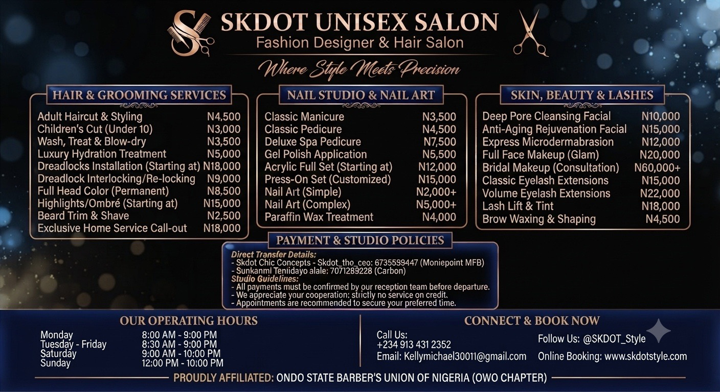 Skdot Official Price List